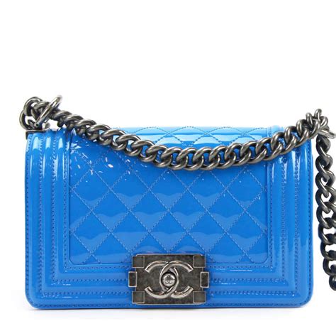 royal blue patent leather boy chanel bag|chanel bag review.